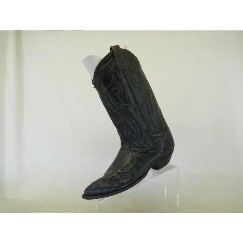 TONY LAMA Distress Brown Leather Ostrich Cowboy Western Boots Mens Size 9.5 D